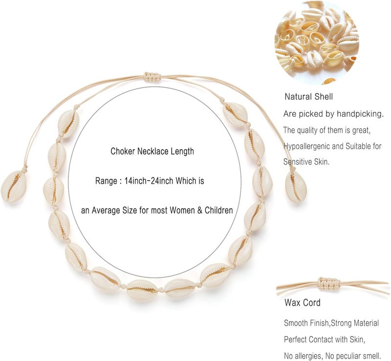 Nackiy Handmade Sea Shell Necklace for Women Summer Adjustable Natural Shell Collar Necklace - Image 2